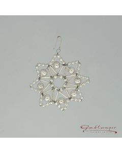 Star made of glass beads, 6 cm, silver