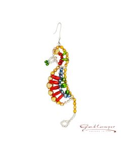 Seahorse made of glass beads, 10 cm, colorful