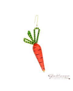 Carrot made of glass beads, 9,5 cm, orange