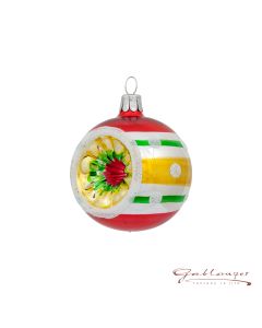 Christmas Ball made of glass, 6 cm, silver-colourful with reflector