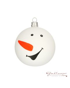 Christmas Ball, 8 cm, white snowman