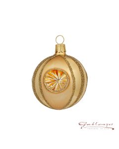 Christmas Ball made of glass, 6 cm, gold with reflector