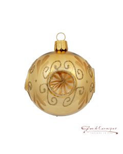 Christmas Ball made of glass, 7 cm, gold with reflectors