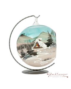 Tealightholder, 15 cm, turquoise-brown
