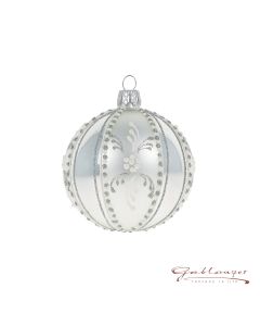 Christbaumkugel aus Glas, 8 cm, silber matt/glänzend