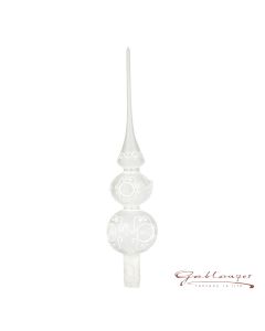 Christbaumspitze aus Glas, 32 cm, transparent mit Reflektor