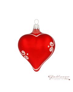 Glass figurine, Heart, 8 cm, red