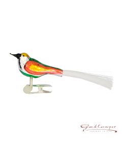 Bird made of glass, cm, silver, retro-style