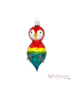 Bird made of glass, 10 cm, Parrot, colourful
