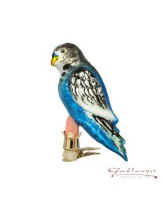 Glasvogel, Wellensittich am Clip, 11 cm, blau