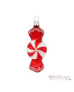 Glass figure, Candy, 8,5 cm, red-white