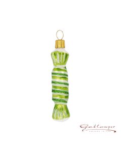 Glass figure, Candy,  8 cm, green-silver