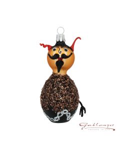 Glass figurine, Krampus, 11 cm, black-red