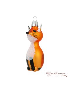 Glass figure, fox, vintage gold, 7 cm