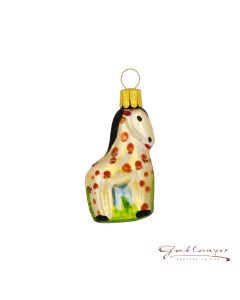 Glasfigur, Miniatur Giraffe, 5 cm, braun gefleckt