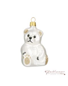 Glas figurine, Teddy bear, 8,5 cm, white