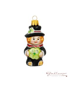 Glass figure, chimney sweep, 9 cm, black