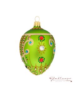 Easter Egg, 10 cm green in Faberge-style