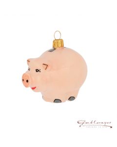 Glass figurine, lucky pig, 5,5 cm, pink