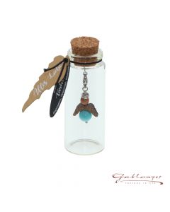 Guardian angel "Alles Liebe" with jewel turquoise, pendant