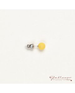 Stud earrings, Polaris pearl 6 mm, yellow