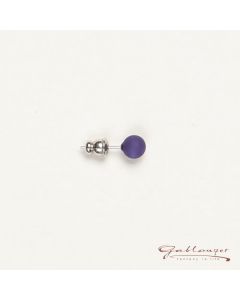 Stud earrings, Polaris pearl 6 mm, purple