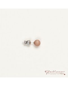 Stud earrings, Polaris pearl 6 mm, cocoa brown