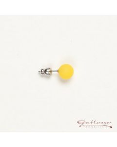 Stud earrings, Polaris pearl 8 mm, yellow