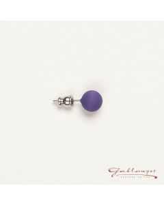 Stud earrings, Polaris pearl 8 mm, purple