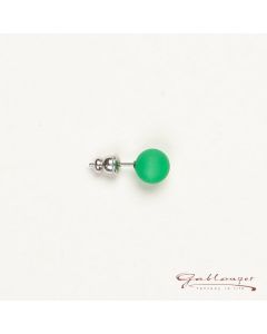 Stud earrings, Polaris pearl  8 mm, green