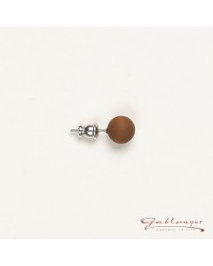 Stud earrings, Polaris pearl 8 mm, dark brown