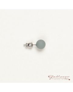 Stud earrings, Polaris pearl 8 mm, light gray