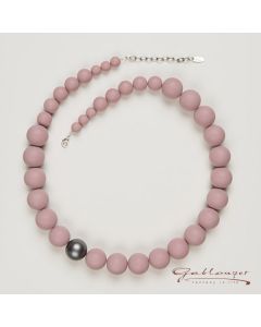 Necklace matte beads, 20 mm, pink