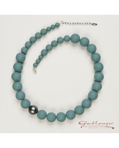 Necklace matte beads  20 mm, powder blue