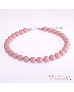 Necklace shiny acrylic beads 14 mm, pink