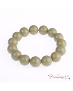 Bracelet acrylic beads, 14 mm, olive