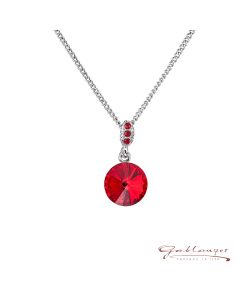 Necklace with Swarovski® crystals, 42 cm, Light Siam
