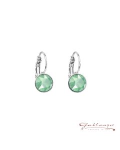 Leverback with Swarovski®-crystal, 6 mm, Mint Green