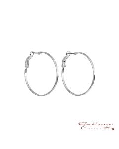 Hoop earrings, 4 cm, silver