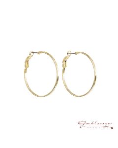 Hoop earrings, 4 cm, gold