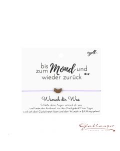 Armband, Glücksknoten mit Mond, lila Band