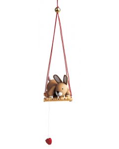 Holzfigur, Häschen Luftikus, handgefertigt, 3,5 cm